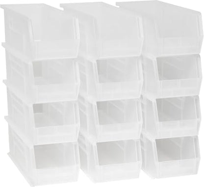 Akro-Mils 30234 AkroBins Plastic Storage Bins, 15"x5"x5", Clear, 12-Pack - color: Clear