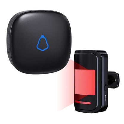 Wireless Motion Sensor Alarm Indoor, METAK 1 PIR Detector 1 Receiver,Black - color: Black