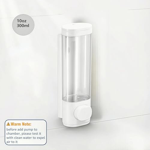 10oz/300ml Single Manual Wall Mounted Soap Dispenser, White - color: White