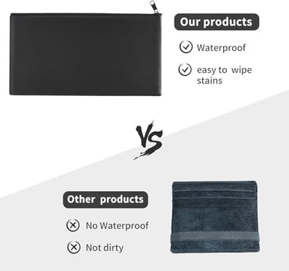 8 Pieces Money bags with zipper for cash, Money pouch,Cash Bag,Bank Bag,11x6.1 inch - color: 8 Pieces Black