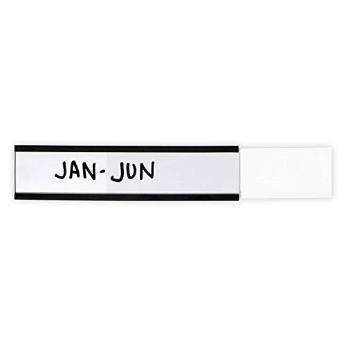 SmartSign Magnetic 'C' Channel Label Holders for Metal Racks and Shelves | 1" x 4" Pack of 25 - size: 1" x 4"
