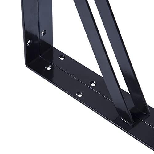 NEODROP 12-Pack 8 Inch Heavy Duty Shelf Brackets, Large Wall Bracket for Floating Shelves, Black Powder-Coated Steel, - size: 8 Inch, style: 12 Pack