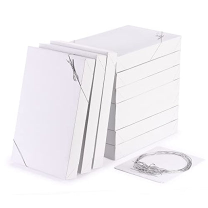 MPFY- White Shirt Gift Wrap Boxes with Tissue Paper and Wrapping Band,10 Pack, White, 15”x9.5"x2", Christmas Gift Boxes with Lids