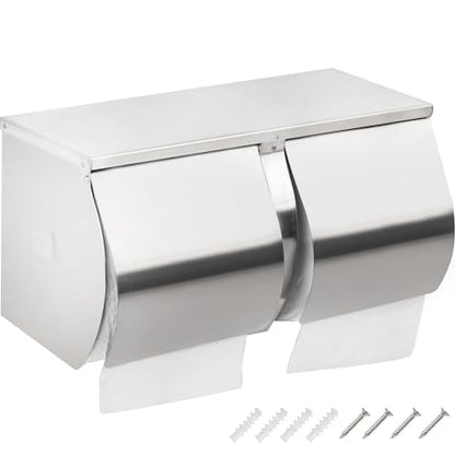 Desyeryamimi Double Roll Toilet Paper Holder Dispenser with Shelf Storage