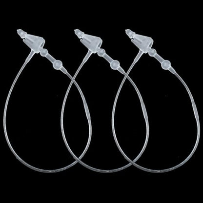 Hitefu 3" Clear Plastic Tag Loops, Snap Lock Hang Tag Fasteners 1000Pcs