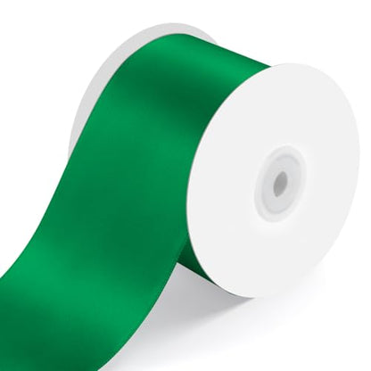 KMER LIFE 3" x 25 Yards Green Satin Ribbon Crafts Gift Wrapping - color: Green, size: 3" x 25 Yards