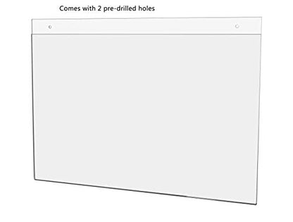 25 Pack Wall Sign Holder 17" x 11" Horizontal with 2 Predrilled Holes and Hanging Hardware for Property Listings and Opend House Details in Real Estate Agencies Clear Acrylic by Marketing Holders - size: 17" w x 11" h