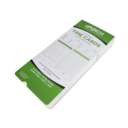 uPunch Time Clock Cards Hn3000, Two Sides, 7.37 X 3.37, 50/Pack - color: 50 Upunch Time Cards