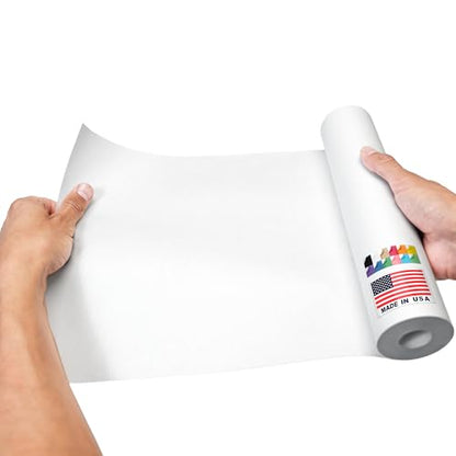 9" x 1200" USA-Made White Kraft Paper Roll, 45 Lbs/66 GSM Thickness - color: White, style: 1 Roll - 1 Color