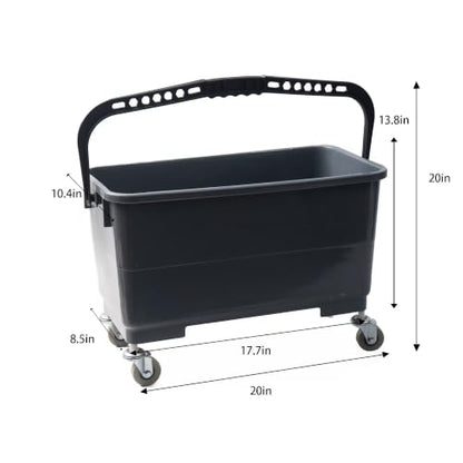 Matthew Cleaning Microfiber Finish Bucket with Sieve,Press Wring Mop Bucket for Microfiber Flat Mops, Mop Bucket with Non-Marking Casters Wheels Gary - color: 25 Quarts Bucket(gray)