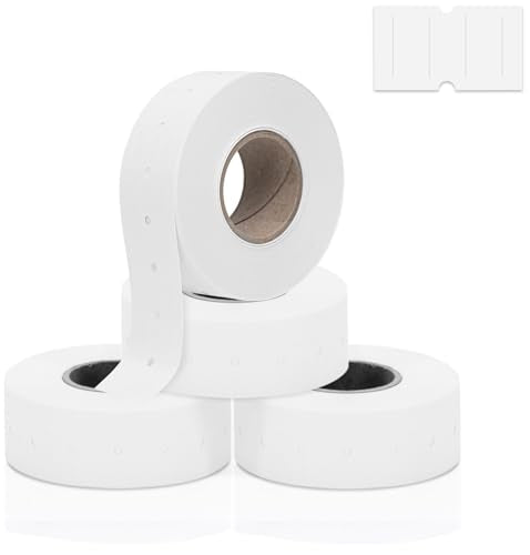 Perco 1 Line White Labels - 4,000 Blank Price and Date Gun Labels for Perco Lite, X, Plus and Pro 1 Line Price and Date Guns - 4 Rolls - Made in USA - size: 4 Rolls