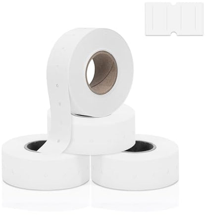Perco 1 Line White Labels - 4,000 Blank Price and Date Gun Labels for Perco Lite, X, Plus and Pro 1 Line Price and Date Guns - 4 Rolls - Made in USA - size: 4 Rolls
