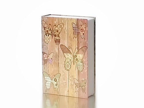 Book Safe with Key Lock - Hidden Diversion Safe for Cash & Jewelry, Anti-Theft Fireproof Money Storage Box (9.5x6.2x2.2 Inch) | Hollow Book Secret Safe for Home/Office/Travel (Butterfly - Key Lock) - color: Butterfly - Key Lock