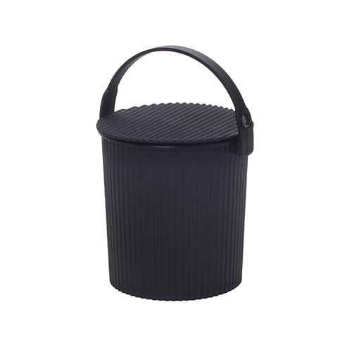 Hachiman Micro Bucket, 0.18 Gallon Heavy Duty Bucket with Lid & Handle - color: Black, size: Micro