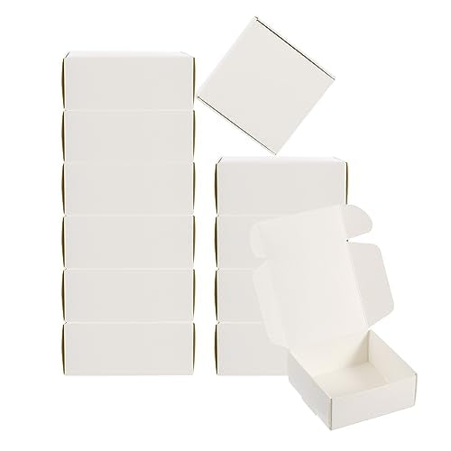 PATIKIL 3"x3"x1.5" Paper Soap Box, 20 Pack Homemade Soap Boxes Square Presents Packaging Boxes for Birthday Christmas DIY Craft, White - color: White
