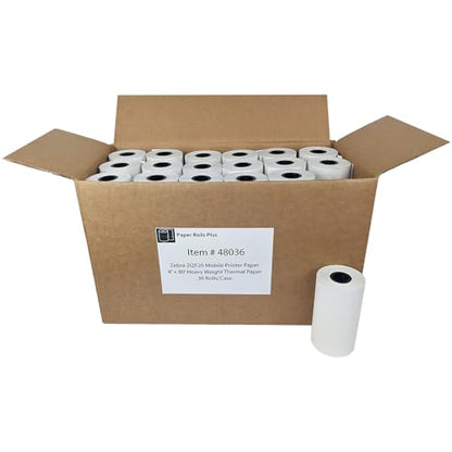 Zebra ZQ520/QL420/RW420 Mobile Printer Thermal Paper - 4" x 80' (36 rolls) - Law Enforcement E-Citation Ticket Paper - (NOT LABELS)