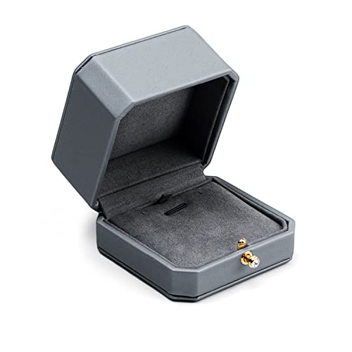 Premium Leather Necklace Pendant Box Jewelry Gift Box Jewelry Necklace Earrings Gift Box - color: Grey, size: Pendant Box
