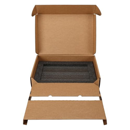 CRUGLA 1 Pack Laptop Shipping Box with Cushioned Foam, Fits Most Sizes - color: Brown
