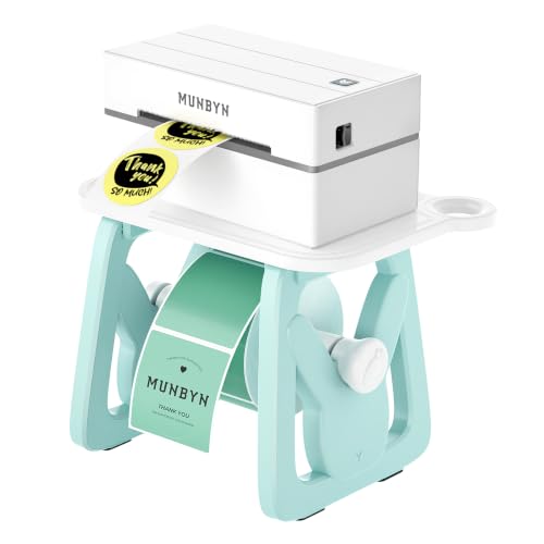 MUNBYN Label Holder for Rolls and Fanfold Labels - color: Green and White