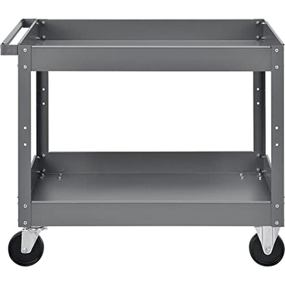 Global Industrial 2 Shelf Deep Tray Steel Stock Cart, 500 Lb. Capacity, 36" L x 24" W x 32" H