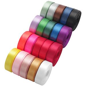 LIUYAXI Rainbow Satin Ribbon, 3/8 Inch x 20 Rolls Total 100 Yards - color: Rainbow Satin Ribbon, size: 3/8 x 3600 inches