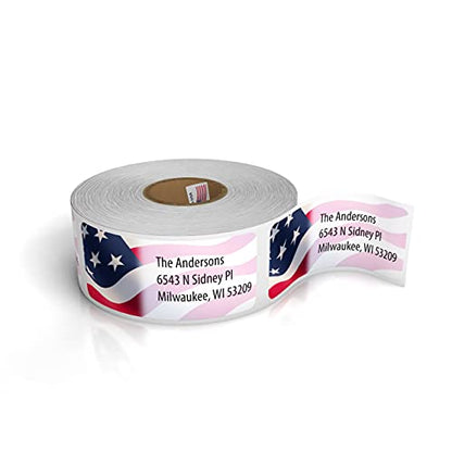 Customized Personalized Address Labels - Made in The USA by Kenco (500 Labels, American Flag) - color: American Flag, size: 500 Labels