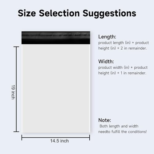 Poly Mailers Shipping Bags with Strong Adhesive, Waterproof Mailing Bags for Clothing, T-Shirts, and Small Business Shipping - color: White, size: 14.5x19 10pcs
