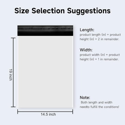 Poly Mailers Shipping Bags with Strong Adhesive, Waterproof Mailing Bags for Clothing, T-Shirts, and Small Business Shipping - color: White, size: 14.5x19 10pcs