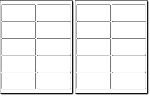 White Removable Labels - Mailing Size 2" x 4" - 10 per Sheet - for Inkjet/Laser Printers - 25 Sheets / 250 Labels (Pack of 2) - size: 2*4 inches (Pack of 2)
