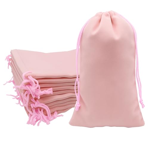 Mandala Crafts 8x17 Dusty Rose Velvet Drawstring Bags for Shoe Dusting Bags - color: Dusty Rose 8X17 Inches, size: 1 Count (Pack of 10)