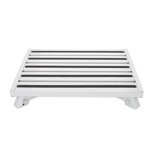 Camco 43677 Fixed Height 19" x 14.5" Aluminum Platform Foldable Step Stool with Non-Slip Secure Rubber Feet and 1000 Pound Capacity - style: Fixed Step