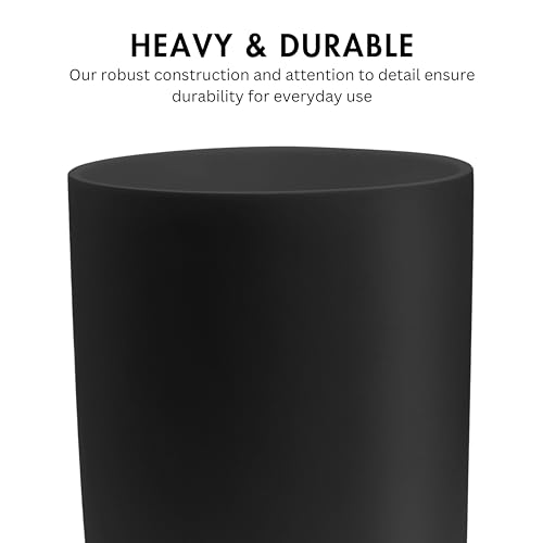 YEW DESIGN Matte Black Round 2 Gallon Trash Can for Home and Bathroom - color: Black Round