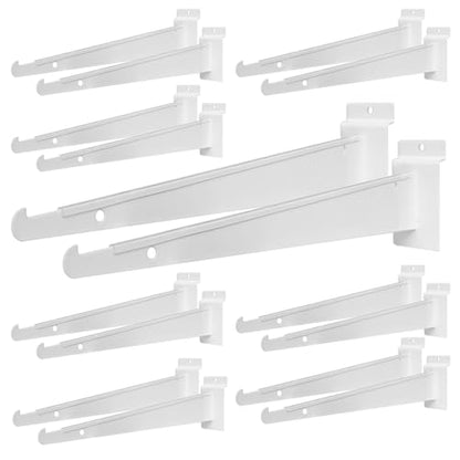 16 Pack Slatwall Knife Shelf Bracket, 12 inch Heavy Duty Shelf Bracket for Slat Wall, White Metal Slatwall Accessories with Lip for Slatwall Panels Shelving Display Household Commercial - size: 12 Inch