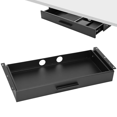 Menkxi 20 x 9 in Under Desk Drawer,Slide out Storage Organizer Heavy Duty - size: 20 x 9 in