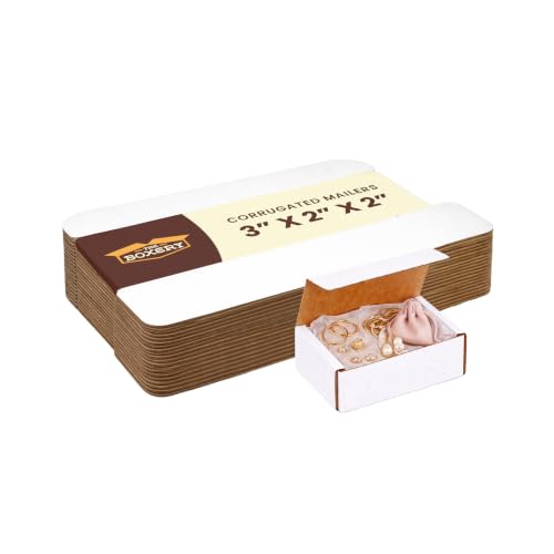 The Boxery Corrugated Mailers White Tuck Shipping Boxes (3x2x2) - size: 3x2x2