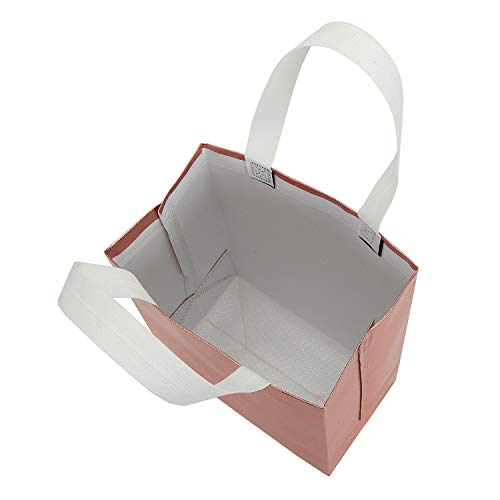 Tosnail 40 Pack 10 x 8 Inch Reusable Grocery Bags Shopping Tote Bag with Handle Present Bag Gift Bag for Weddings, Birthdays, Party, Event - Rose Gold - color: Rose Gold