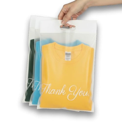 Donyson Frosted Thank You Bags with Handle, 6x9, 100 Pack, for T-Shirts - color: Frosted, size: 6x9 (100 Pack)