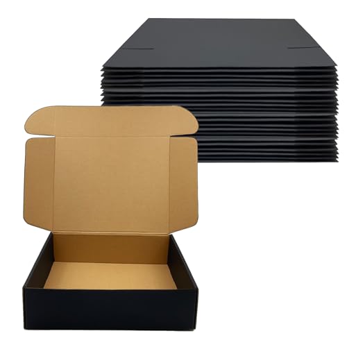 24 Pack 11x9x3 inch Black Shipping Boxes, Cardboard Packaging Mailing Boxes - size: 11x9x3 Inches