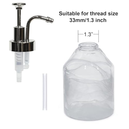 Soap and Lotion Dispenser Pumps Replacement Head, ABS Material Wider Mouth Bottle of 33mm (1.3inch) Gloss Smooth Action Pump, Rust Proof & Leak Proof for Soap Lotion Bottle Upcycling (Silver) - color: Reflective Silver