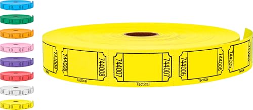 Tacticai 2000 Blank Raffle Tickets, Single Roll, Yellow - color: Yellow