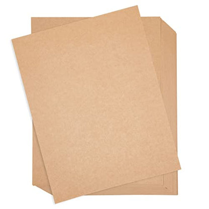 Best Paper Greetings Letter Paper Kraft Card Stock Sheets - 11 x 8.5 In, Brown, 96 Pack - Invitation Paper for Card Making & DIY Craft Projects