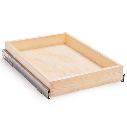 Mulush 23”W x 21”D x 3”H Soft Close Slide Out Wood Drawer Organizer for Kitchen, Bottom and Side Assembly (Cabinet Opening>23.5 inches for Bottom Assembly, Opening= 23 inches for Side Assembly) - size: 23"W x 21"D