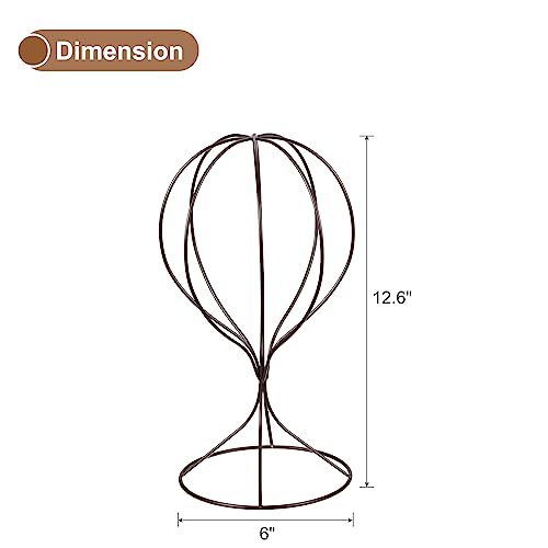 uxcell Metal Hat Display Stand 2 Pack Tabletop Hat and Wig Rack Modern Women Closet Holder for Baseball Cap, Fedora Hat, Cowboy Hat - Bronze - color: Bronze