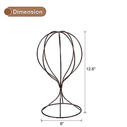 uxcell Metal Hat Display Stand 2 Pack Tabletop Hat and Wig Rack Modern Women Closet Holder for Baseball Cap, Fedora Hat, Cowboy Hat - Bronze - color: Bronze