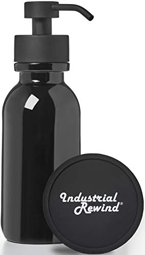 Black Glass Soap Dispenser with Wide Mouth Black Metal Pump - 16oz Glass Jar Lotion Bottle by Industrial Rewind (Black WM/Black) - color: Black Wm/Black