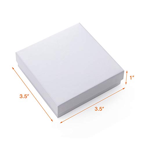 GEFTOL Jewelry Gift Boxes 96 Pack 3.5x3.5x1 Inch Cardboard Jewelry Boxes,Small Gift Boxes for Jewelry Earrings Necklaces Handmade Bangles Bracelets(White) - color: White, size: 3.5x3.5x1 Inch (Pack of 96)