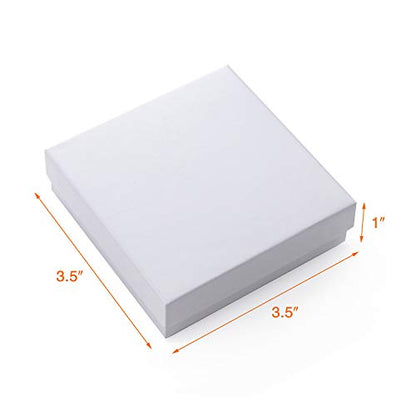 GEFTOL Jewelry Gift Boxes 96 Pack 3.5x3.5x1 Inch Cardboard Jewelry Boxes,Small Gift Boxes for Jewelry Earrings Necklaces Handmade Bangles Bracelets(White) - color: White, size: 3.5x3.5x1 Inch (Pack of 96)