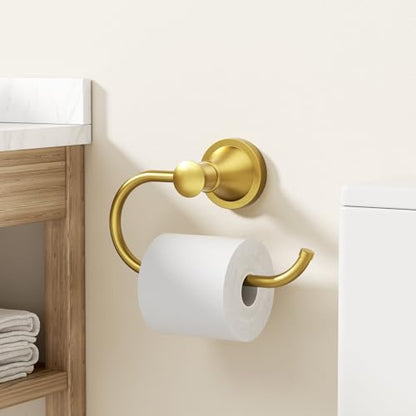 BESy Toilet Paper Holder Wall Mounted Bathroom Tissue Holder Brushed Gold - color: Brushed Gold