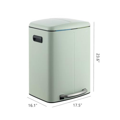 happimess Marco 10.6 Gal Double Bucket Step Trash Can, Pistachio Gelato - color: Pistachio Gelato