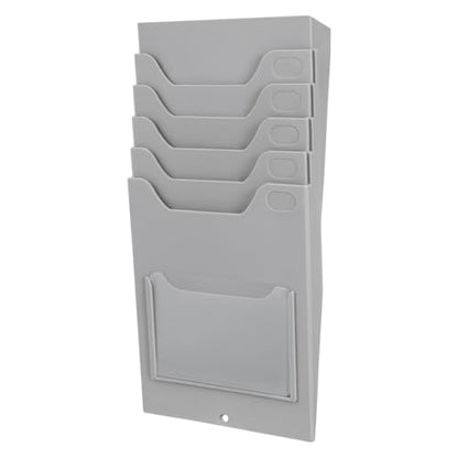Kisangel Time Card Rack Wall Mount 5 Pocket Cards Organizer for Factory Material Cards Office Warehouse Employee Entrance 11.61 X 5.51 X 1.85 in